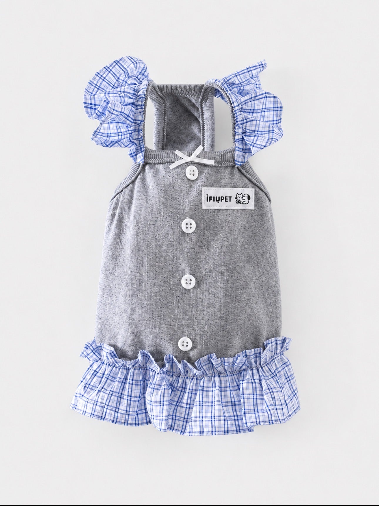 Gray Plaid Pet Vest