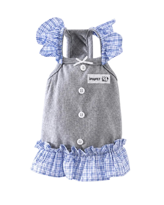 Gray Plaid Pet Vest