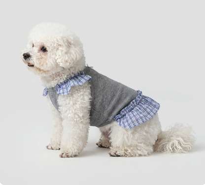 Gray Plaid Pet Vest