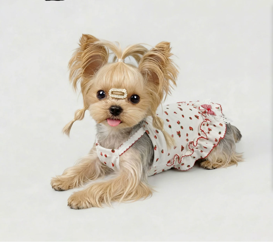 Strawberry Ruffle Pet Dress