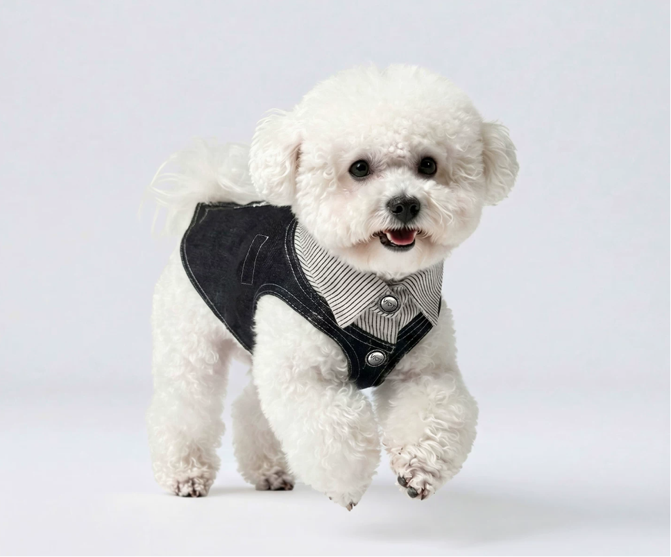 Black Denim Pet Vest