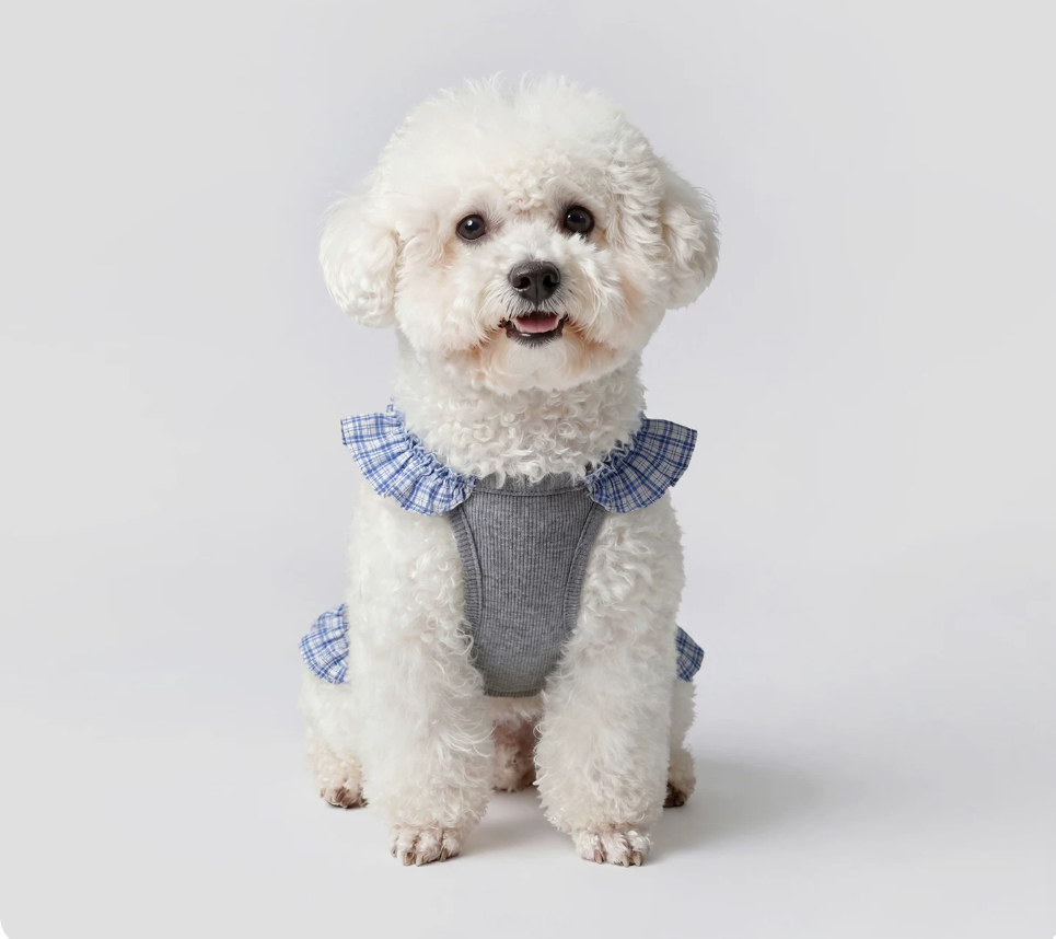 Gray Plaid Pet Vest