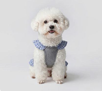 Gray Plaid Pet Vest