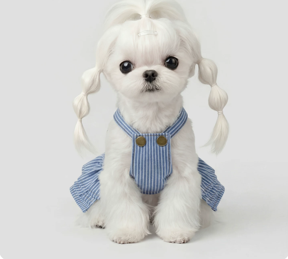 Blue Striped Pet Dress