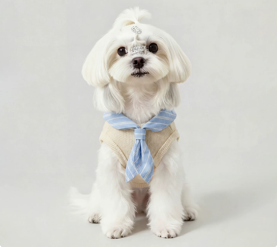 Striped Scarf Pet Vest
