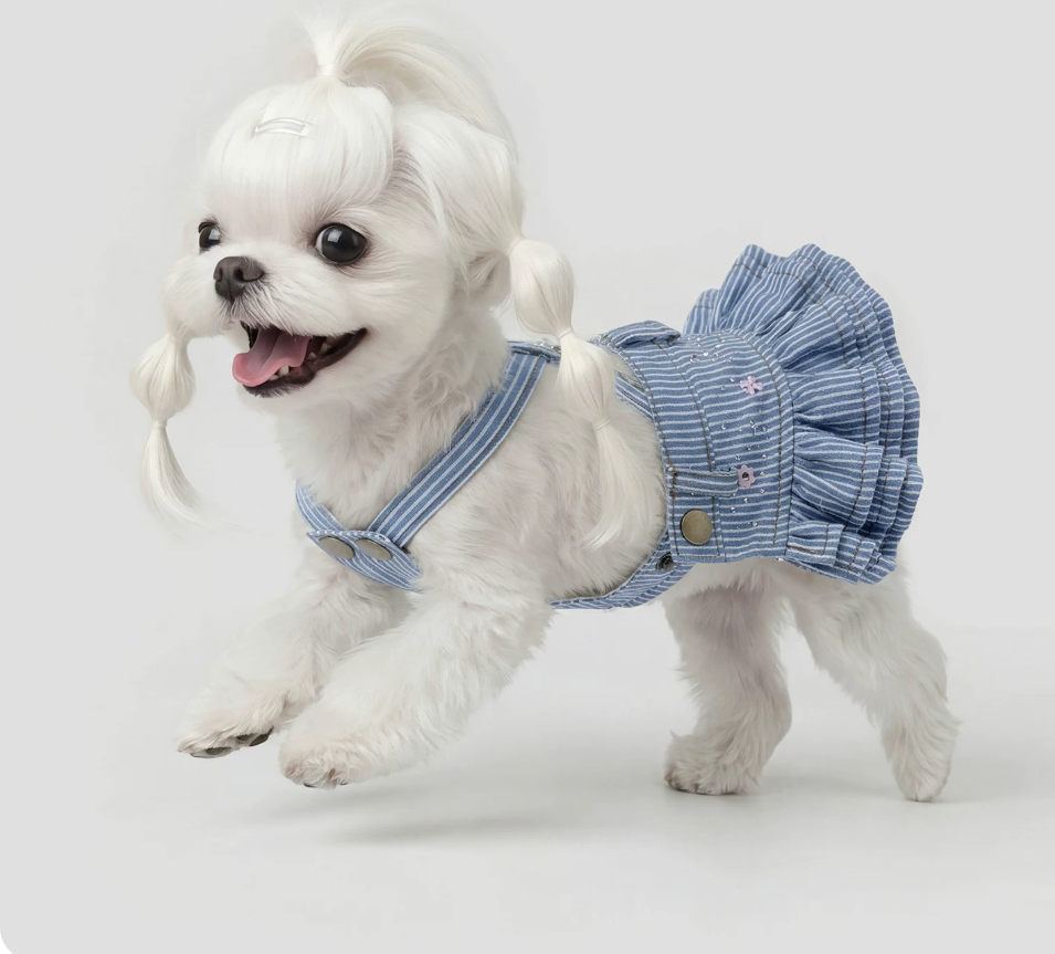 Blue Striped Pet Dress
