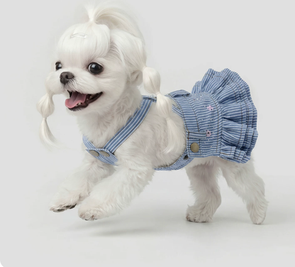 Blue Striped Pet Dress