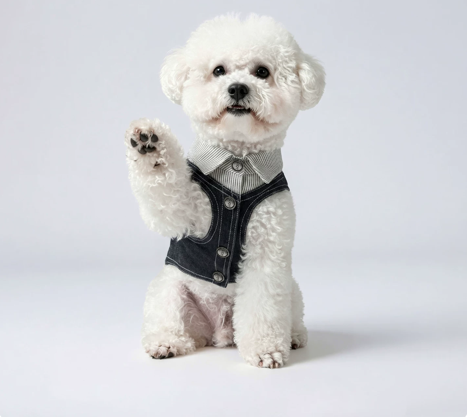 Black Denim Pet Vest