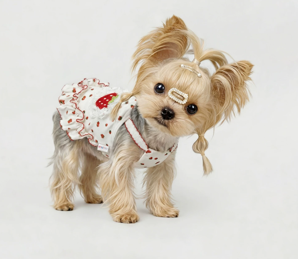 Strawberry Ruffle Pet Dress