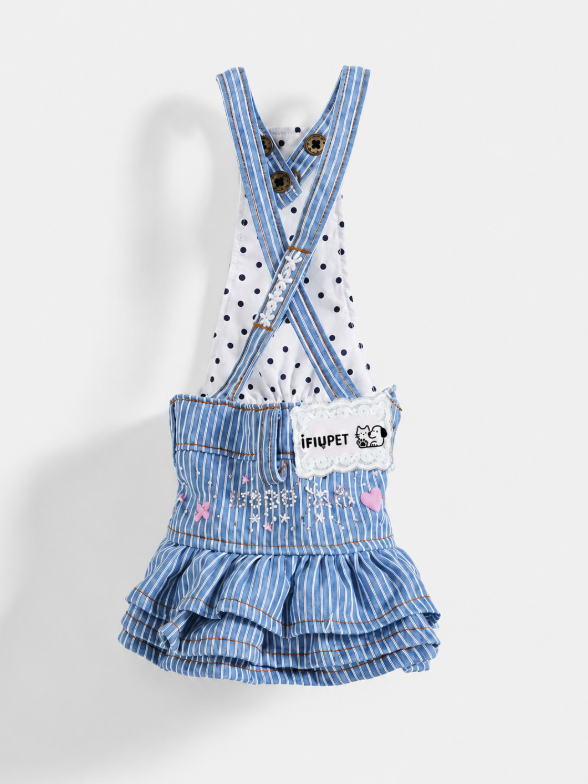 Blue Striped Pet Dress