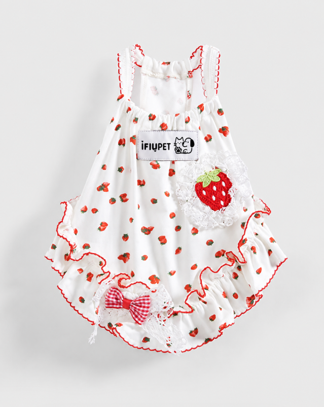 Strawberry Ruffle Pet Dress