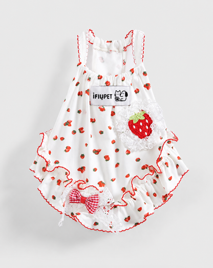 Strawberry Ruffle Pet Dress
